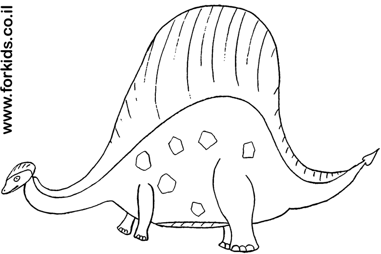 דף צביעה דינוזאור זוחל
