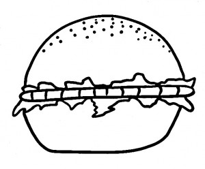 דף צביעה המבורגר